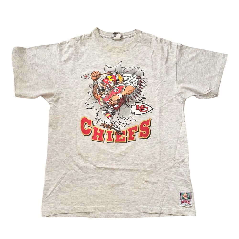 Nutmeg Mills Team NFL Kansas City Chiefs Vintage Jack Davis USA Sports Shirt XL